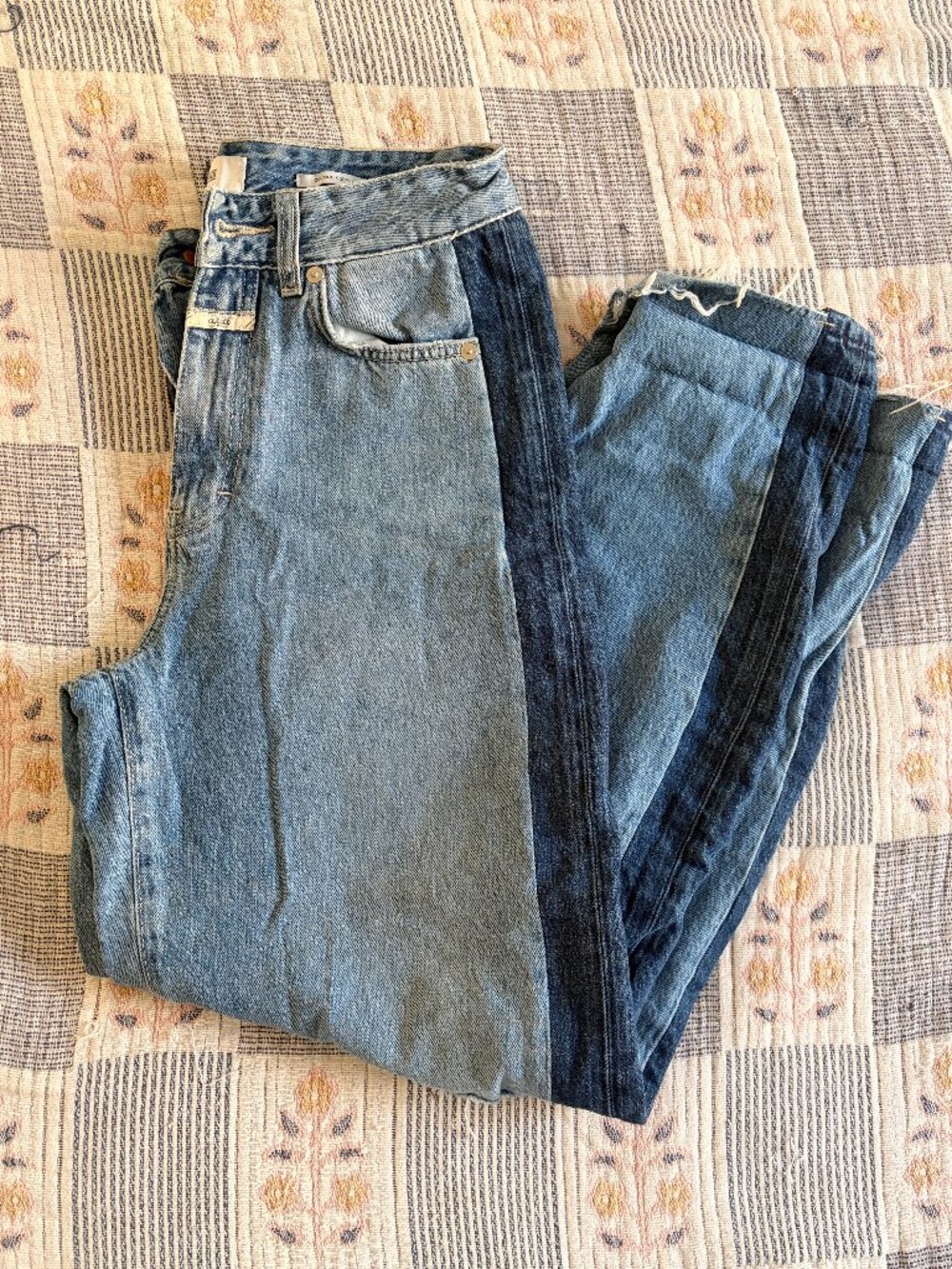 Closed two-tone wide-leg denim jeans